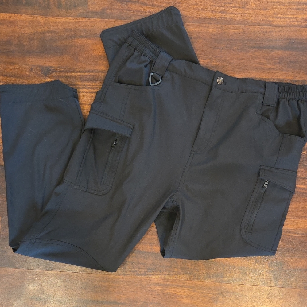 Men's Black Tactical Cargo Pants with Pockets 4 Of 4